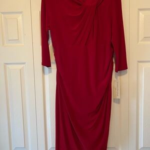 Elegant Red Draped Dress